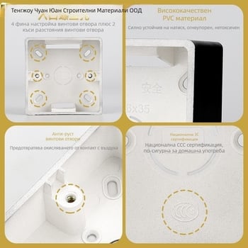 Тип 86 Повърхностно монтирана кутия за съединители, ключове и контакти – ултра тънка основа