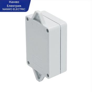 Кутия за връзки, пластмасова, за външно използване, водоустойчива и запечатана, с монтажни уши