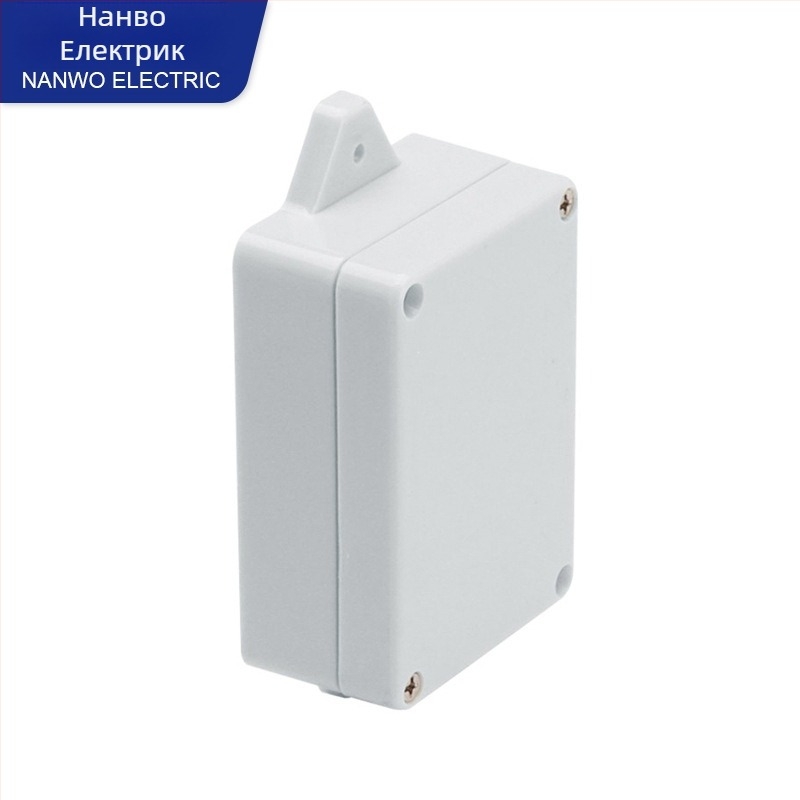 Кутия за връзки, пластмасова, за външно използване, водоустойчива и запечатана, с монтажни уши