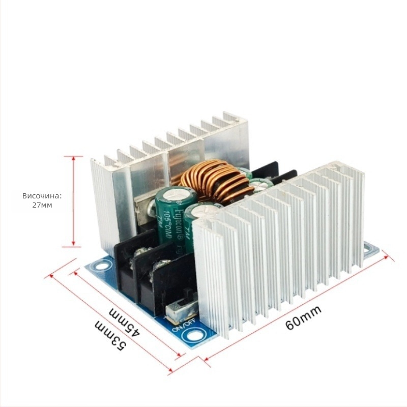 LED драйвер модул: 300W, 20A константен ток, регулируем изход, стъпков DC захранващ модул