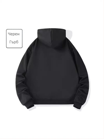 Пуловер с качулка, USB отопление, полиестер флис (Зимна версия 2024; Полиестер 91–95%; Флис; У-образно деколте; Дълги ръкави)