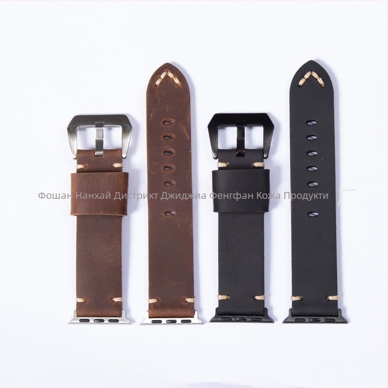 Ремък за смарт часовник от естествена кожа, винтидж Crazy Horse, стил Хепбърн, литературно ретро дизайн