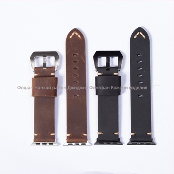 Apple смарт кожен каиш за часовник, естествена кожа, марка Jiajia fengfan, Crazy Horse ретро стил, Хепбърн стил, литературно ретро, пролет 2025