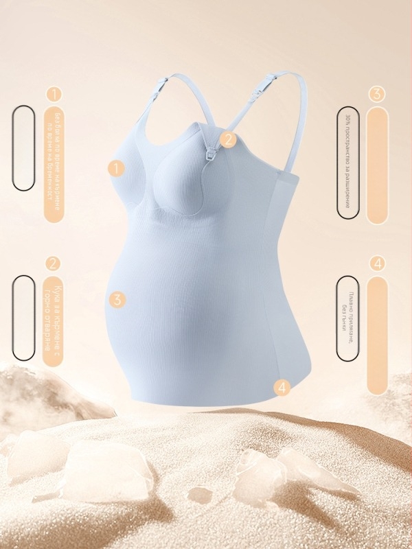 Потник за кърмене с презрамки — смес найлон и полиестер, геометричен принт, текстура на смачкване, пролет-лято 2025