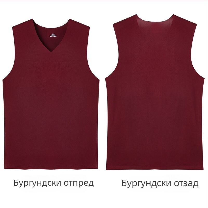 Спортна безръкавка с широки рамене - полиестер, 90-95% основна материя, V-образно деколте, спортен стил, 141-160 г/м²