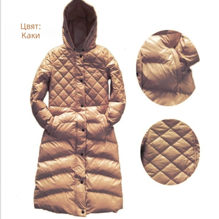 Дамско палто с полиестер-памучен пълнеж, удължен модел, със стояща яка и свалящ се изкуствен косъм на яка, дълги ръкави