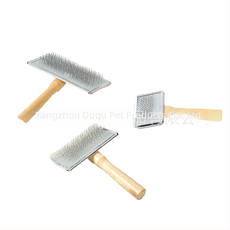 Гребен за грижа за кучета с дървена дръжка и неръждаема стомана – разплитане на възли и премахване на свободна козина, Duoqu