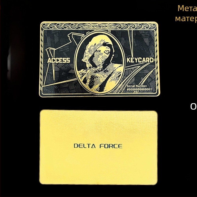 Delta Force: комплект метални аксесоари за игра – сплавна карта за стая, черна карта и метален ключ за стартиране на играта