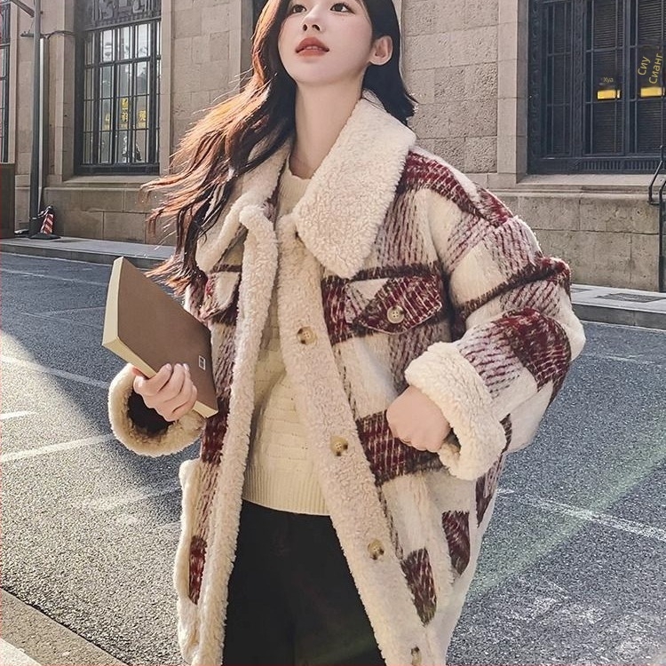 палто за бременни през есенно-зимния сезон, каре модел, с яка Doll collar, ръкав 3/4, синтетично влакно