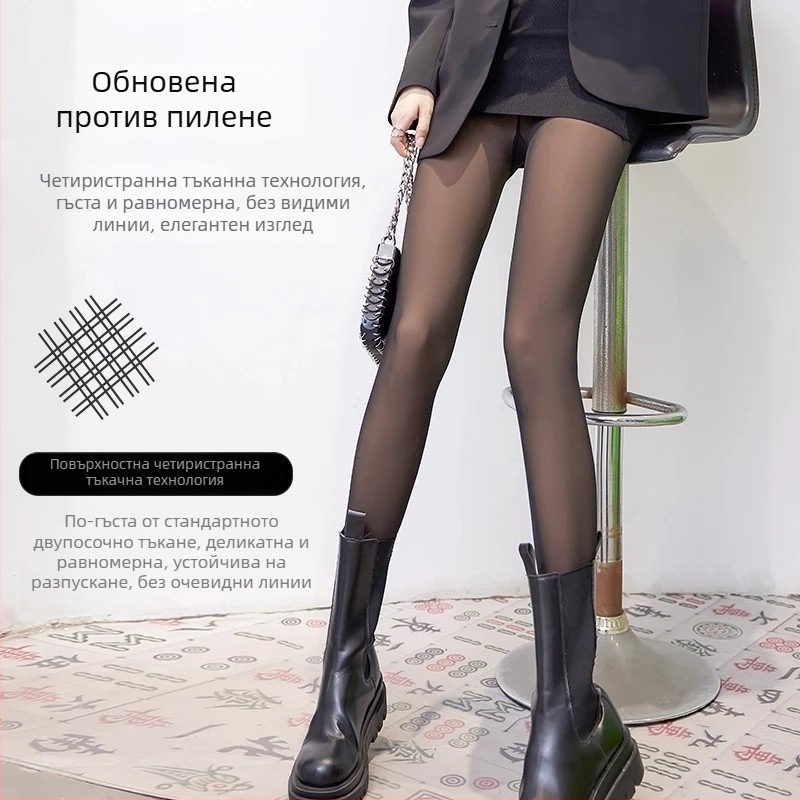 Нейлонови колготки с прозрачен модел, оформящи фигурата, топли и с повишена плътност