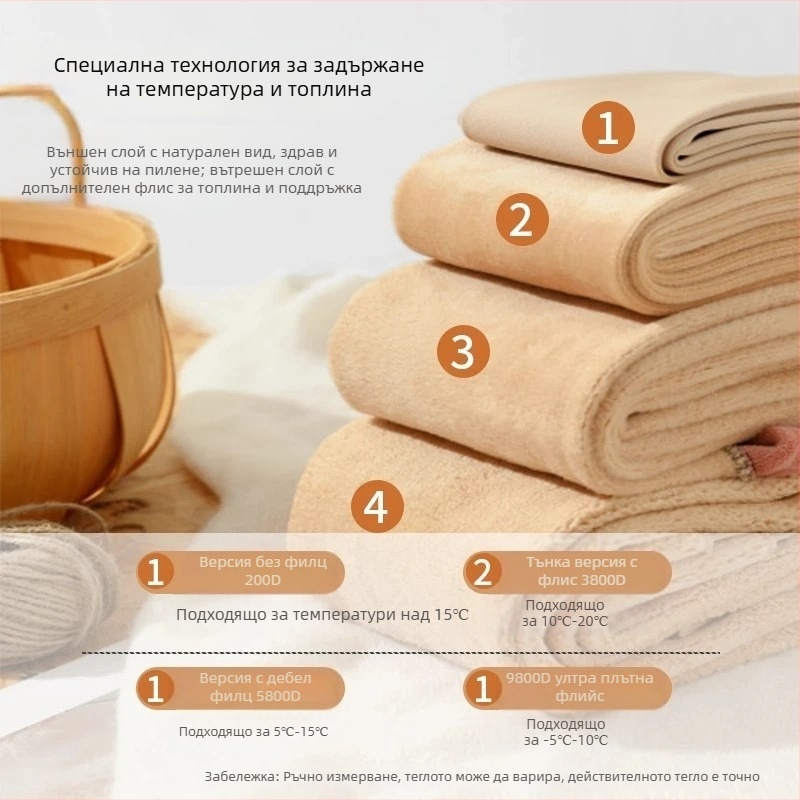 Нейлонови колготки с прозрачен модел, оформящи фигурата, топли и с повишена плътност