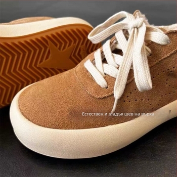 Унисекс канвасови маратонки с подплата от полар, удебелена мека подметка, вулканизирана подметка, текстилна стелка, кръгъл нос, casual стил, модел F1204B