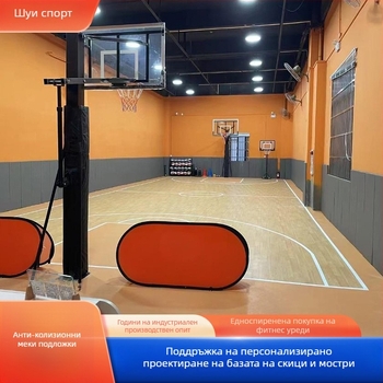 Стенно омекотяване за вътрешна баскетболна зала — платнена мека обвивка, карикатурен стил