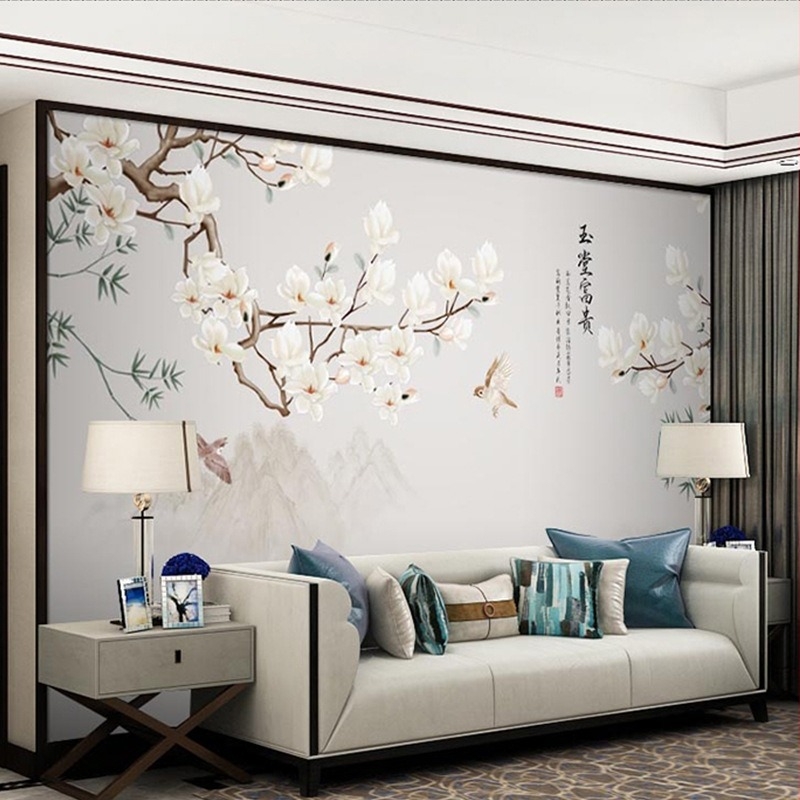 Облицовка за стена — нов китайски стил, коприна, устойчива на влага, марка Jie xi, премиум клас