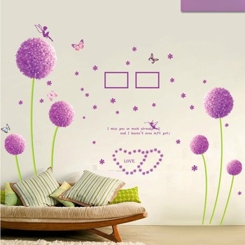 Стенен мурал – PVC материал, марка Zhonglan, рисунка растения и цветя, за дневна