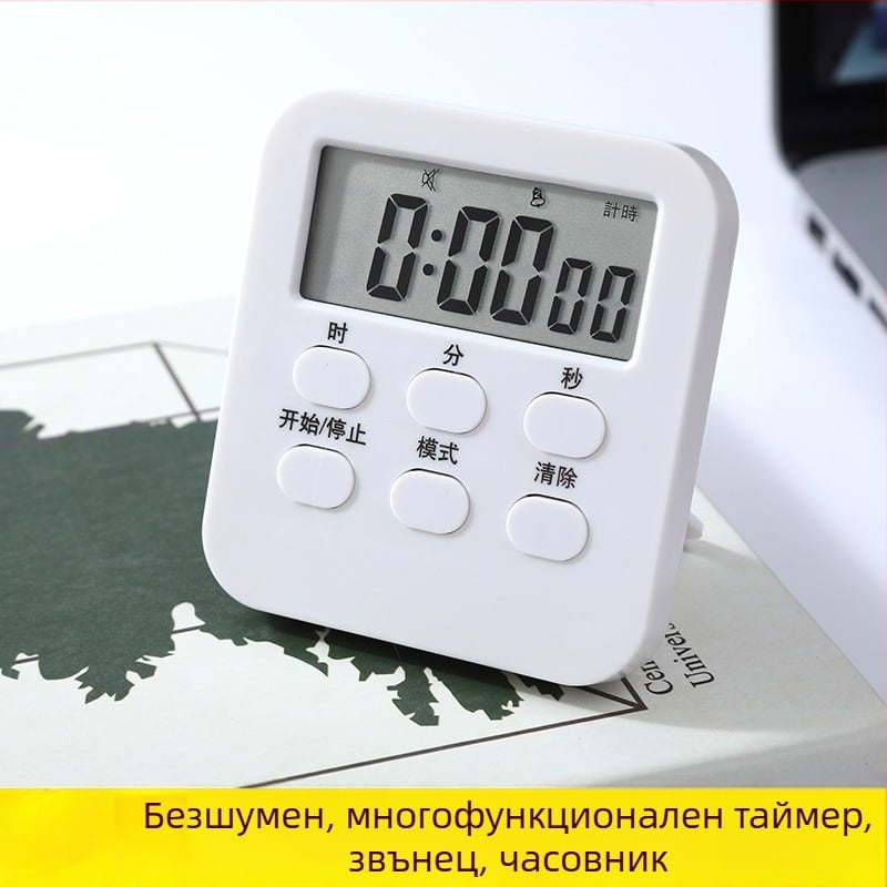 Дигитален десктоп таймер с LED дисплей, електронен механизъм, батерийно захранване, подходящ за учене, офис и кухня