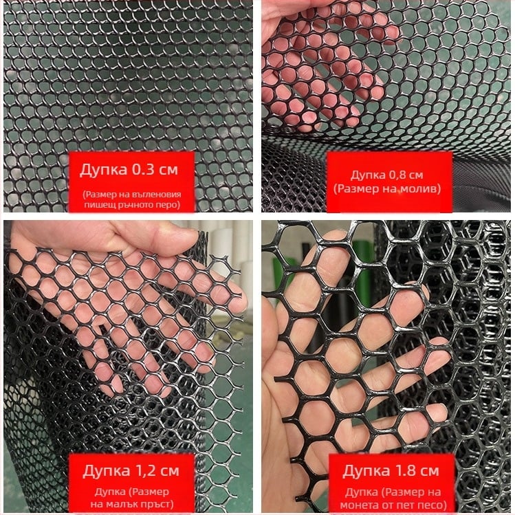 Мрежа за котки за прозорци и балкони, пластмасова защитна мрежа с противопадна ограда