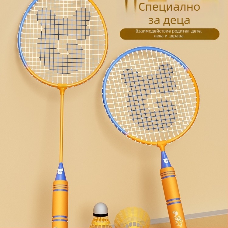 Ракета за бадминтон и тенис с рамка от железен сплав и нейлонови струни, тегло 90–94 g, умерена твърдост