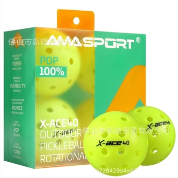 AMASPORT Pickleball топка, 40 дупки, USAPA-сертифицирана, ротомолдована конкурсна топка
