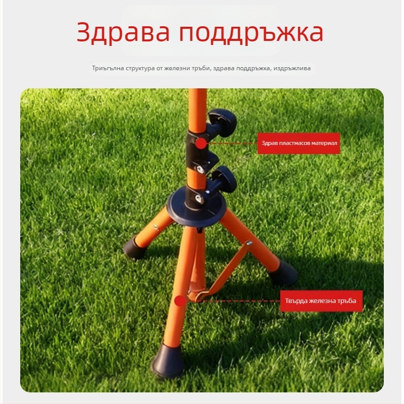 Тренажор за удари по бейзбол на открито с регулируема височина и T-рамка на триножник, подходящ за бейзбол и софтбол