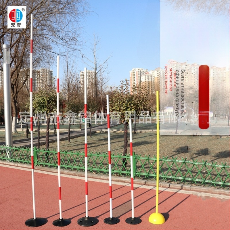 Тренировъчна пръчка за футбол и баскетбол – змиевидна обучителна пръчка, чугунена основа, стоманена тръба, гумено дъно и пластмасови компоненти