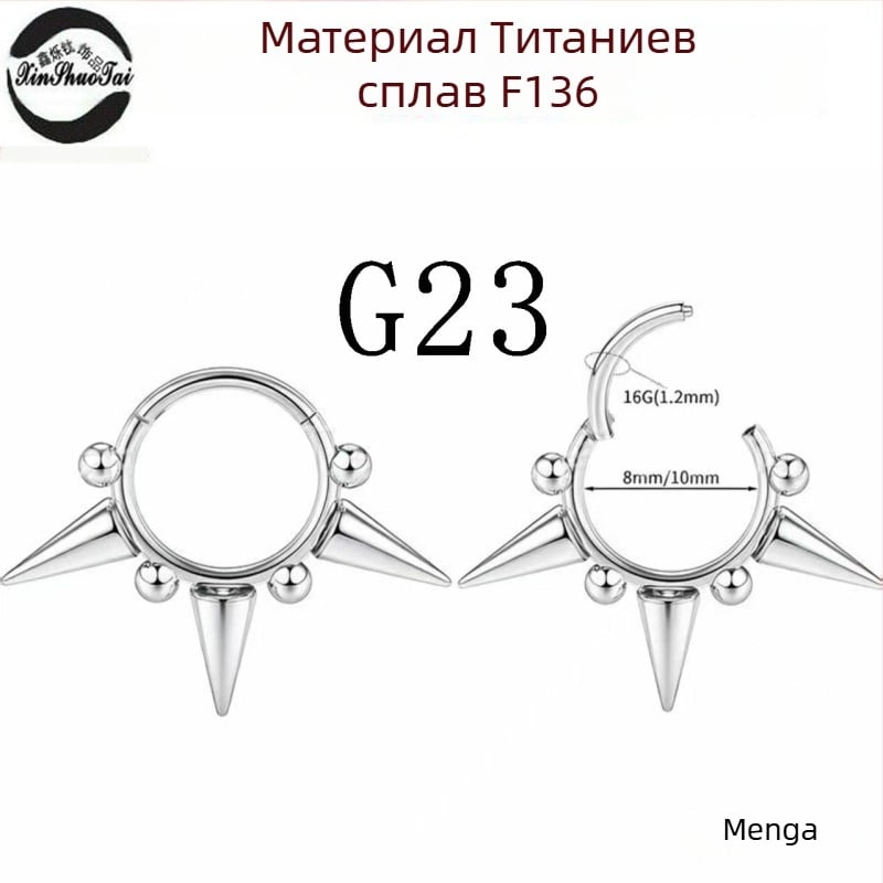 Геометрична носна халка от титанова сплав, електроплакиране, унисекс стил, чистота 136