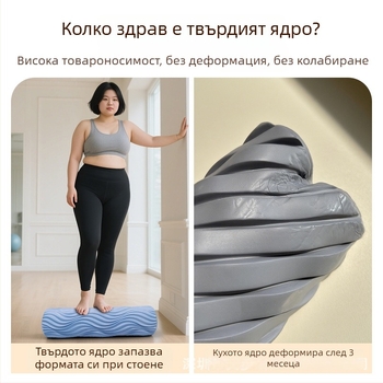 Професионален EVA ролер за масаж и йога – твърд ролер за отпускане на мускули, масаж на гърба и тренировки за крака