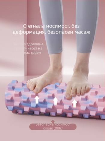 Пяна валяк за масаж на мускули – твърд корпус, тонизира краката, йога оборудване; Материал: Silk flower; Марка: Other