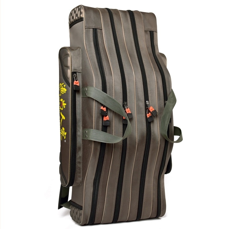 Чанта за морски риболов с отделения за пръчки, шнур и стръв — водоустойчива найлонова конструкция, голям капацитет