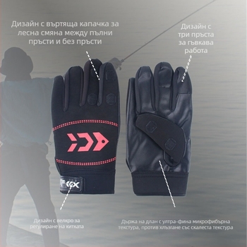 Зимни ръкавици за риболов, подплатени с полар, за риболов на лед, за употреба на открито