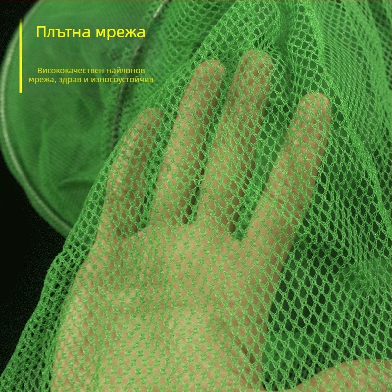 риболовна защитна мрежа, найлонова, бързосъхнеща, без възли, сгъваема кошница за развъждане на риба