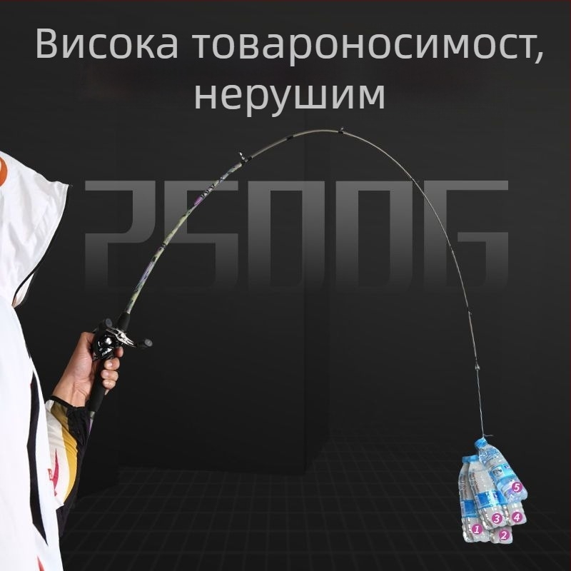 Hasda Комплект за дълги хвърляния на пръчки за примки — супер твърд карбон, пистолетна дръжка и права дръжка, капковидна катушка