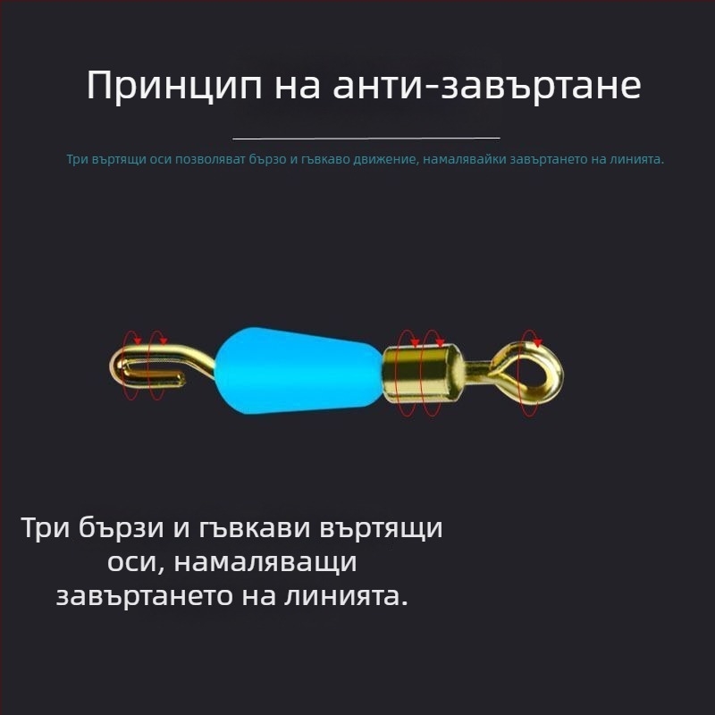 Антизаплитащ силиконов клип за под-линия с конектор и 8-образно колело за риболовни аксесоари