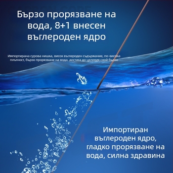 Карбоново PE риболовна линия - комплект за дълъг замах (Материал: PE; Произход: Zhejiang; Ловно място: див риболов)