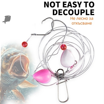 Морски риболовен комплект: кука и поплавък от въглеродна стомана, ръчно завързан, 20 lb, произход Weihai