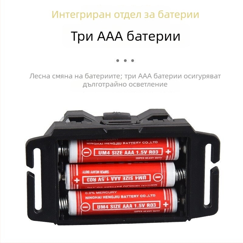 LED челна лампа за къмпинг с 3x AA сухи батерии, LED светлинен източник, възможност за печат на лого, обхват 100–200 м