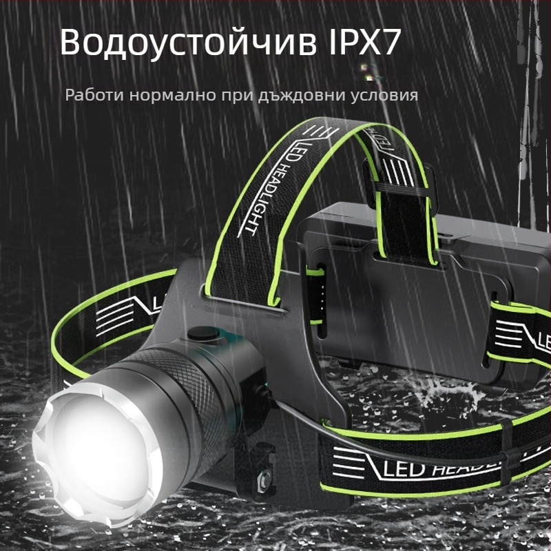 Field Path алуминиева LED челна лампа с регулируем фокус, презареждаща се 10W, 2400mAh, носена на глава, обхват 200–500 м