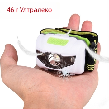 Мини външна LED челна лампа, 1W LED, батерия 3×AAA, 360° въртене, обхват 100–200 м