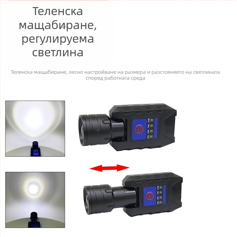 Star Warrior LED фенер за шапка с клип, алуминиева сплав + ABS, 3W, капацитет на батерията 1500, обхват 200-500 m