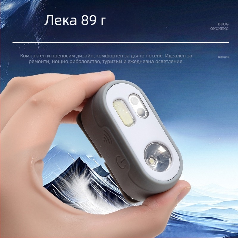 Челна лампа LED+COB, презареждаща се 5W, 1200mAh, за къмпинг и нощен риболов, обхват 200–500 м