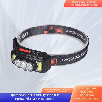 LED презареждаща челна лампа, модел 810, тегло 155 g, водоустойчива, лъч до 100 m, време на работа 3–5 ч