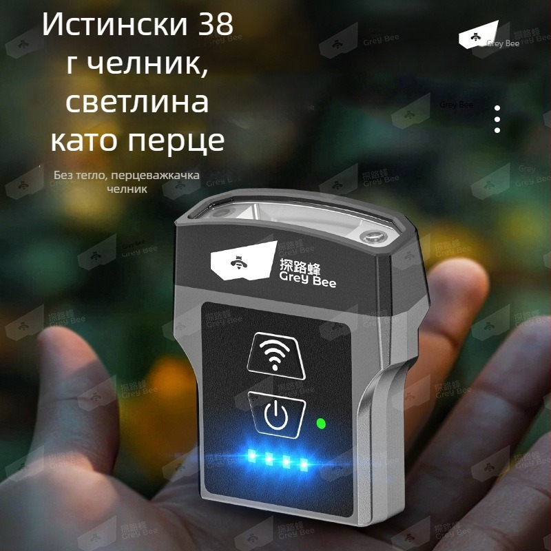 Челна лампа за нощен риболов със клип върху шапка – LED, водоустойчива, обхват 100 м, автономия 48 ч, тегло 37.7 g