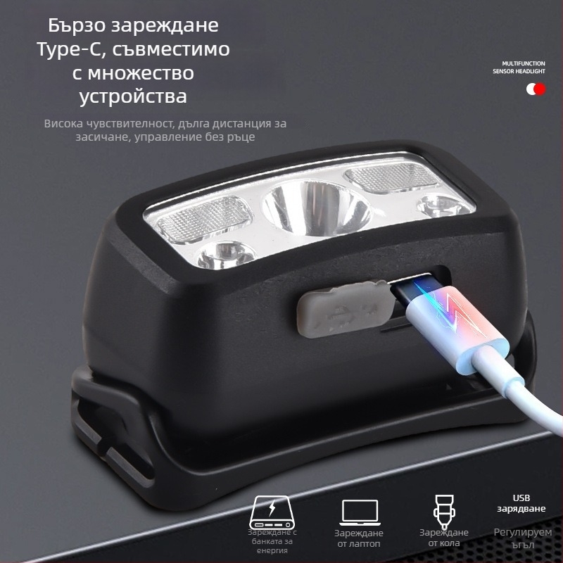 Челна лампа LED, ABS корпус, презареждаща се, обхват 200–500 m, възможност за печат на лого