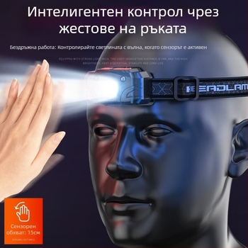 LED челник за нощен риболов, презареждаем, обсег 200 м, водоустойчив, време на работа 2-6 ч, тегло 40 г