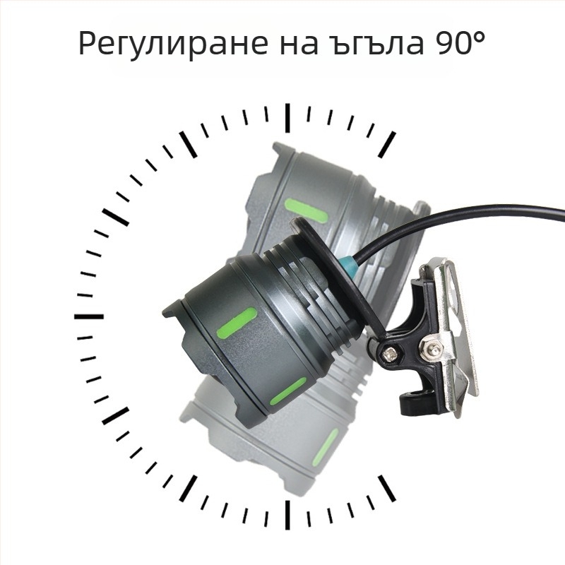 Глава на лампа за нощен риболов с USB външно захранване, константен ток, 5V регулируем фокус, три LED източника, обхват 200–500 м