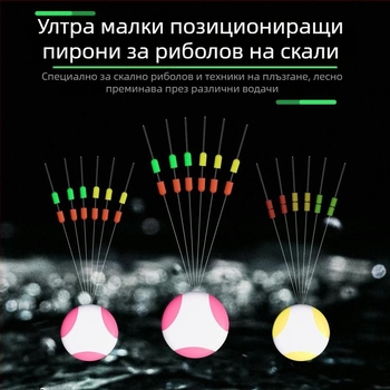 Комплект за риболовна линия с плъзгащи се 플увки, памучни възли и двойни spacer бусинки за дълги хвърляния, двойни позиционни стопери — Материал: Шелково цвете; Произход: Друг
