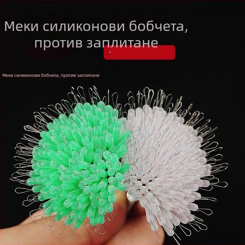 Силиконови заключващи space beads, камуфлажно зелено кристално покритие, кръгли мъни за риболов на големи риби, на едро