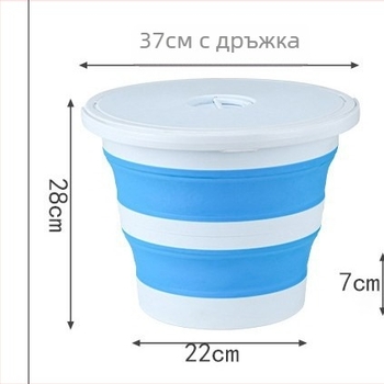Кофа за живи риби с капак, сгъваема конструкция, полипропилен (PP), за риболов на открито, преносима в кола