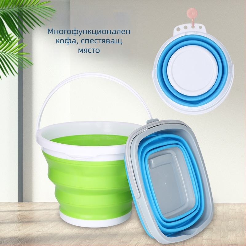 Силиконова сгъваема водна кофа за риболов и открито, мултифункционална кофа за миене на четки за рисуване