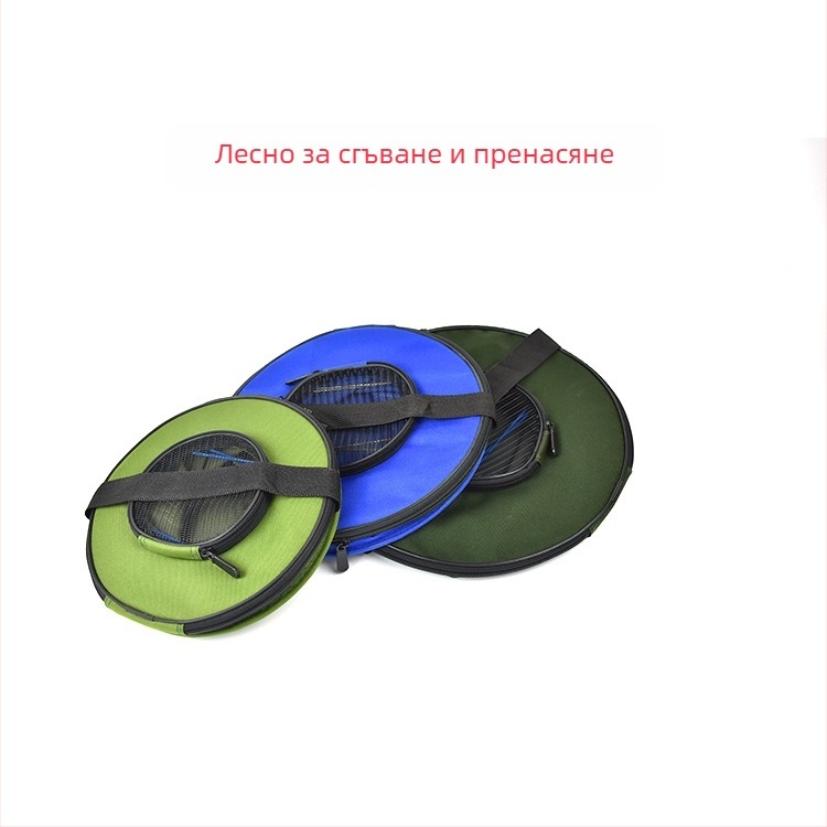 Платнена сгъваема кофа за риболов с капак, преносима кутия за живи риби, капацитет под 9 л
